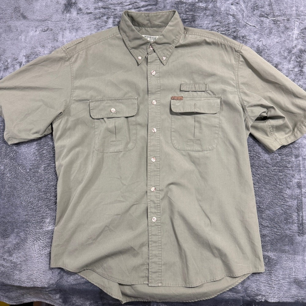 Woolrich Teton Utility Shirt Mens‎ Large Dill Green Short Sleeve 6210MW - Picture 2 of 10